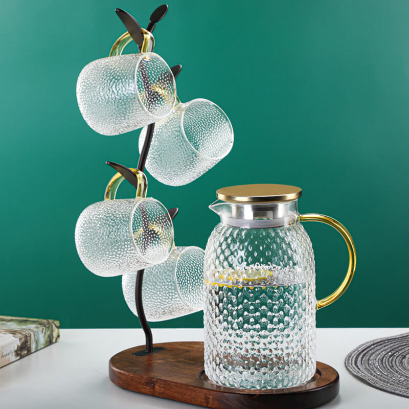 Lighteme Wasserkocher-Set aus geprägtem Glas