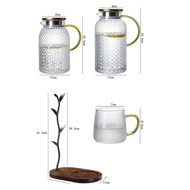 Lighteme Wasserkocher-Set aus geprägtem Glas
