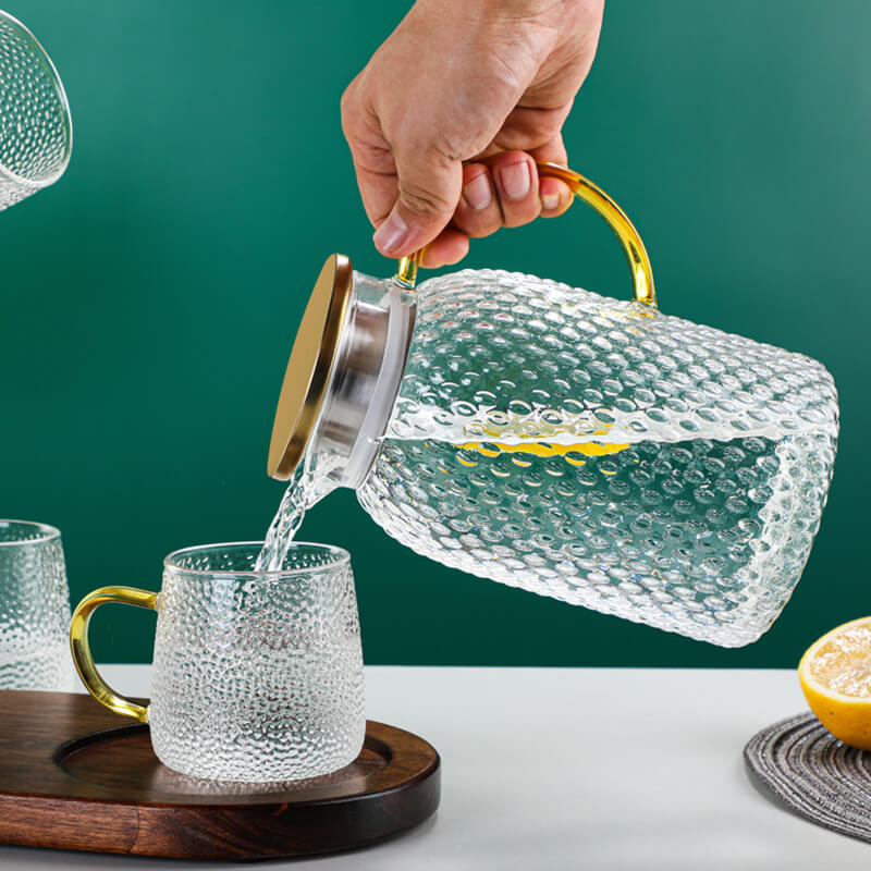 Lighteme Wasserkocher-Set aus geprägtem Glas