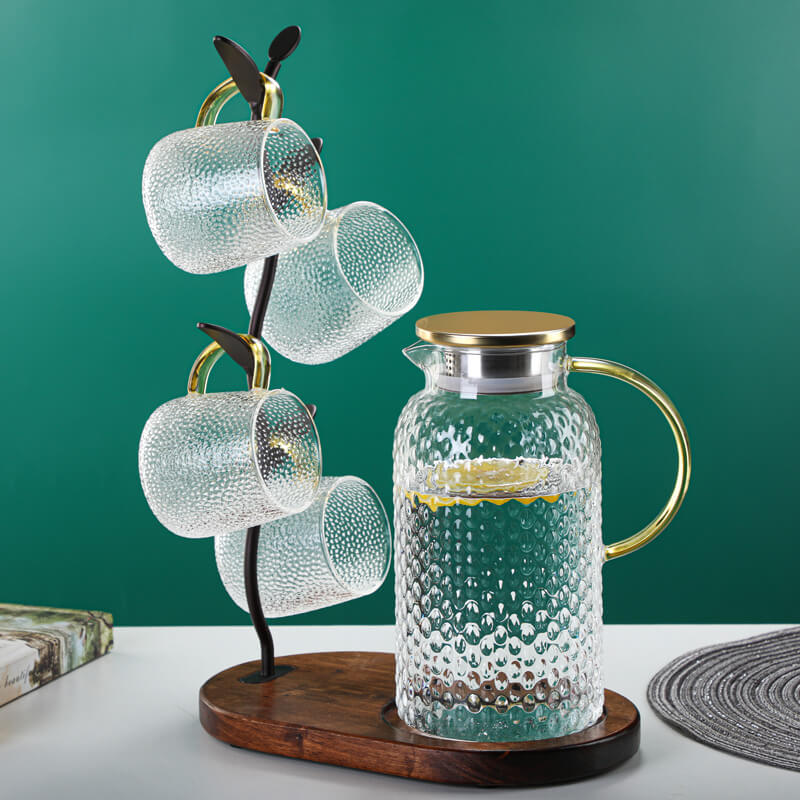 Lighteme Wasserkocher-Set aus geprägtem Glas