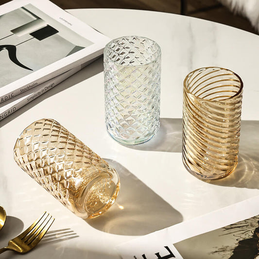 Lighteme – Geprägter gerippter Glasbecher