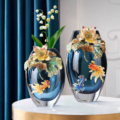 Vase en verre coloré émaillé Lighteme