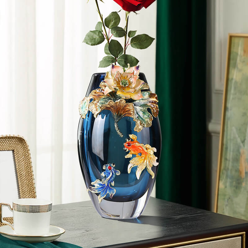 Vase en verre coloré émaillé Lighteme