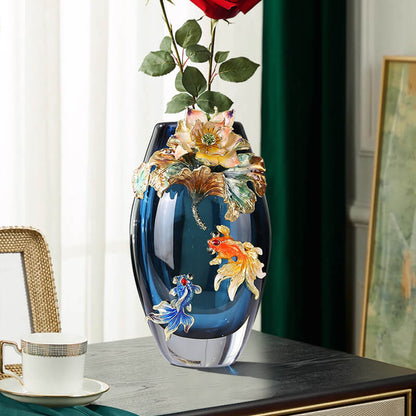 Vase en verre coloré émaillé Lighteme