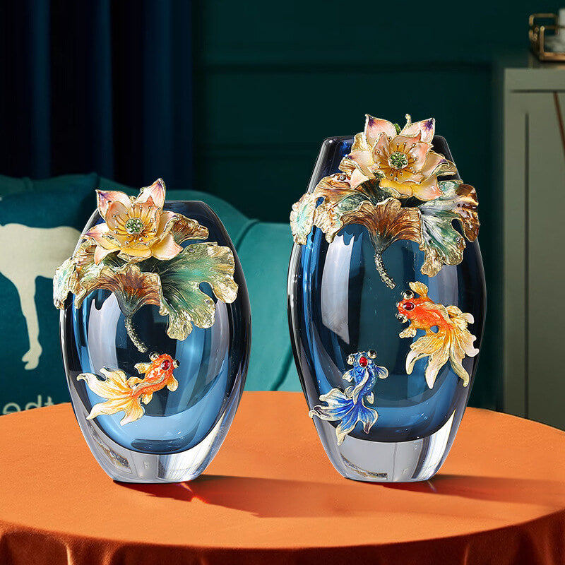 Vase en verre coloré émaillé Lighteme