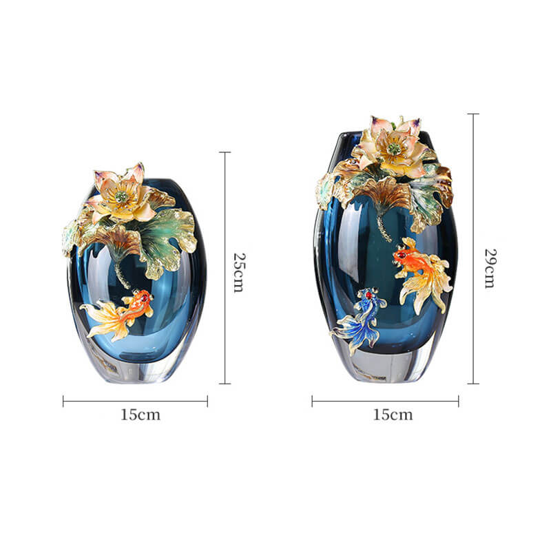 Vase en verre coloré émaillé Lighteme