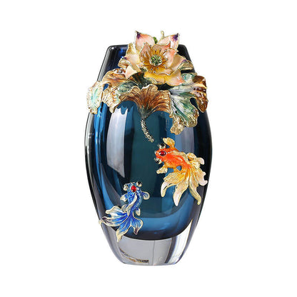 Vase en verre coloré émaillé Lighteme