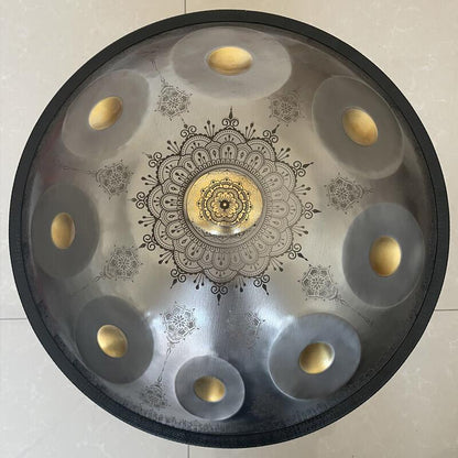 Royal Garden Individuelle F3 Dorian 22 Zoll 9+2 Noten Edelstahl/Nitridstahl Mandala-Muster Handpan Hang Drum Kaufen