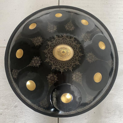 Royal Garden Individuelle F3 Dorian 22 Zoll 9+2 Noten Edelstahl/Nitridstahl Mandala-Muster Handpan Hang Drum Kaufen