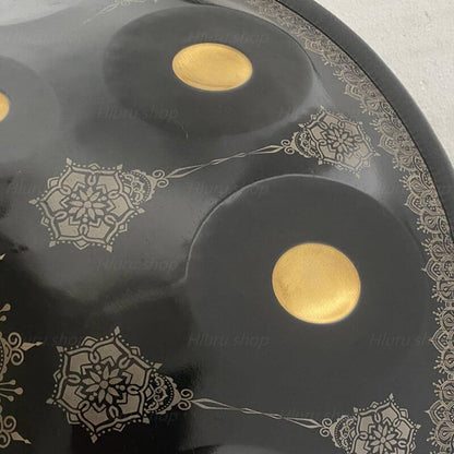 Royal Garden F3 Dorian personnalisé fait à la main 22 pouces 9 notes en acier inoxydable/acier nitrure motif mandala tambour handpan