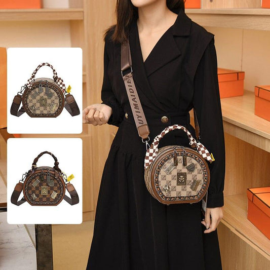 Lighteme Damen Lederhandtasche - Retro Leder Umhängetasche