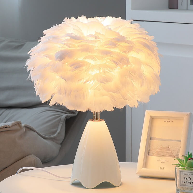 Lighteme Feather Glass Table Lamp