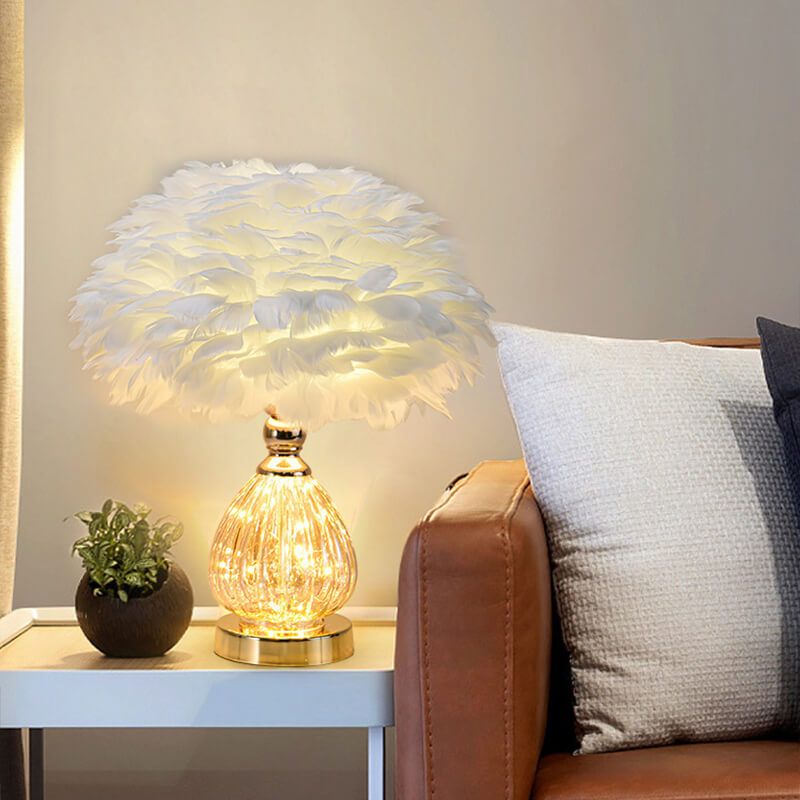 Lighteme Feather Glass Table Lamp