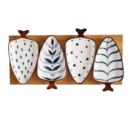 Lighteme Fishtail Ceramic Snack Plate Set