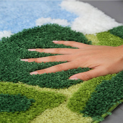 Lighteme Flocked Moss Bathroom Rug