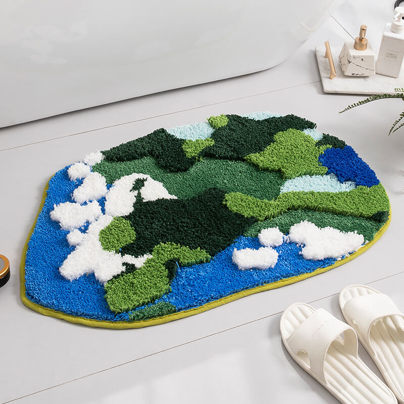 Lighteme Flocked Moss Bathroom Rug