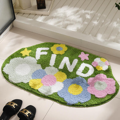 Lighteme Flocked Moss Bathroom Rug