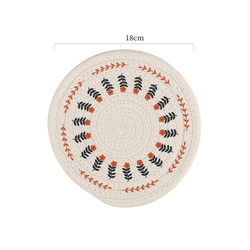 Set de table tissé en coton et lin à fleurs Lighteme
