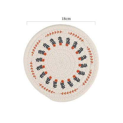 Set de table tissé en coton et lin à fleurs Lighteme