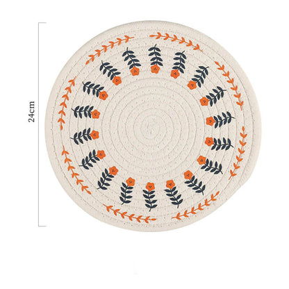 Set de table tissé en coton et lin à fleurs Lighteme