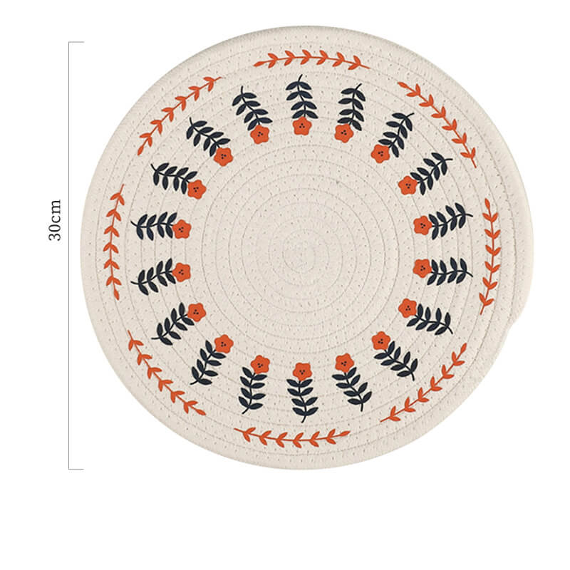 Set de table tissé en coton et lin à fleurs Lighteme