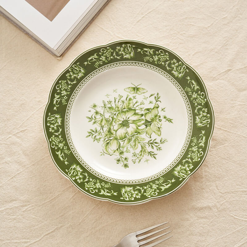 Lighteme Keramikteller mit Blumenmuster 