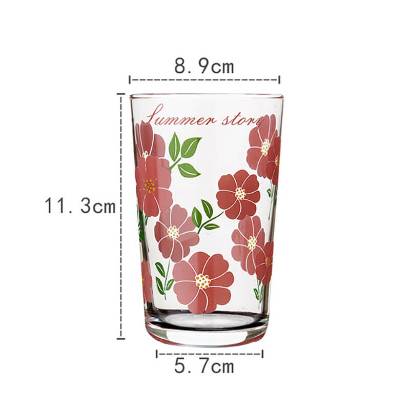 Lighteme Glasbecher mit Blumenmuster