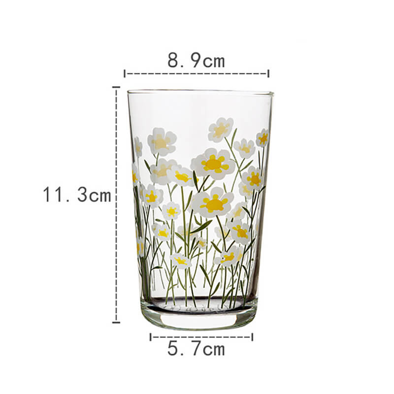 Lighteme Glasbecher mit Blumenmuster