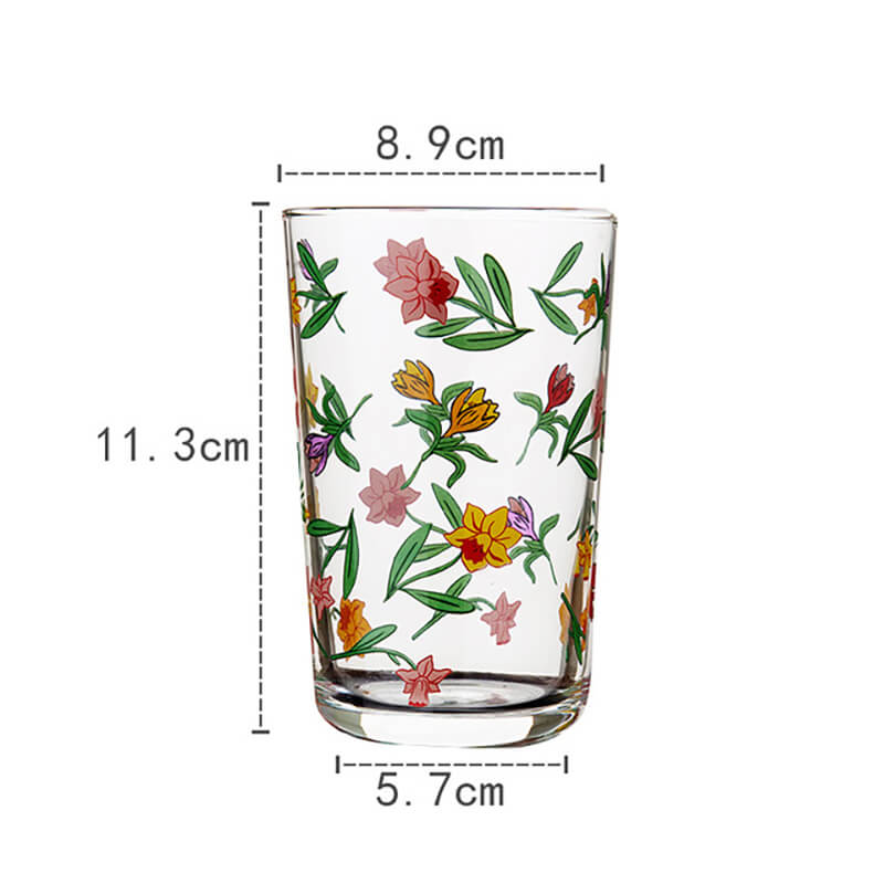 Lighteme Glasbecher mit Blumenmuster