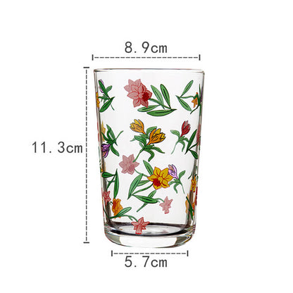 Lighteme Glasbecher mit Blumenmuster