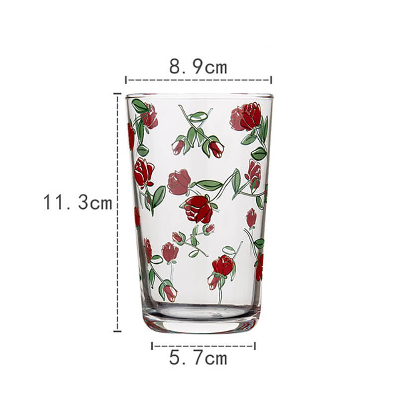 Lighteme Glasbecher mit Blumenmuster