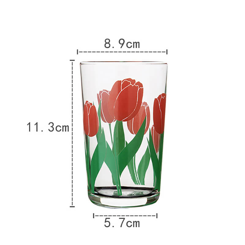 Lighteme Glasbecher mit Blumenmuster