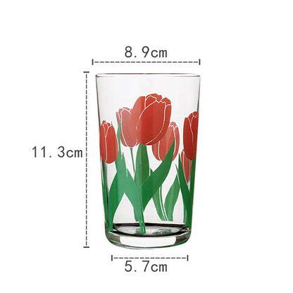 Lighteme Glasbecher mit Blumenmuster