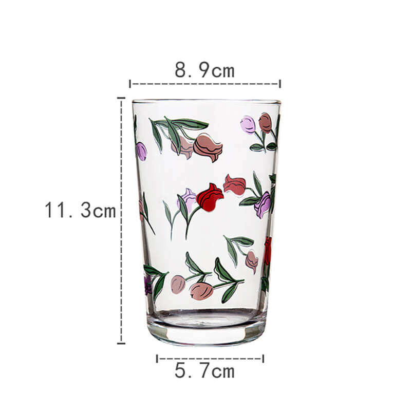 Lighteme Glasbecher mit Blumenmuster
