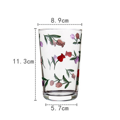 Lighteme Glasbecher mit Blumenmuster