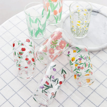 Lighteme Glasbecher mit Blumenmuster