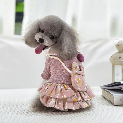 Lighteme Floral Dog Autumn Winter Sling Bag Dress (3 colors & 4 sizes)