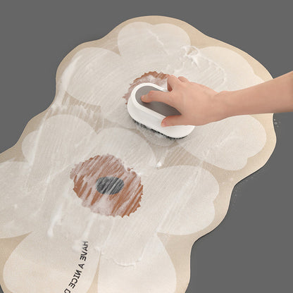 Badematte aus Kieselalgenschlamm mit Blumenmotiv von Lighteme