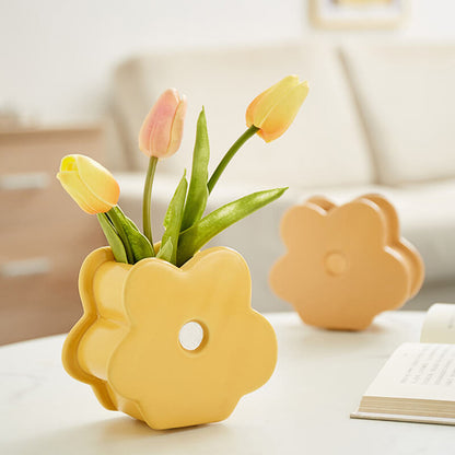 Vase en céramique en forme de fleur de printemps Lighteme