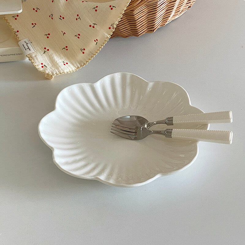 Lighteme Flower Shaped Ceramic Dinner Plate