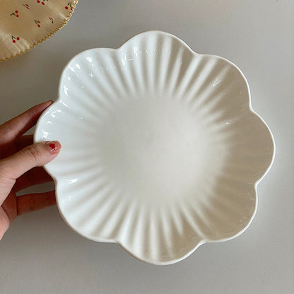 Lighteme Flower Shaped Ceramic Dinner Plate