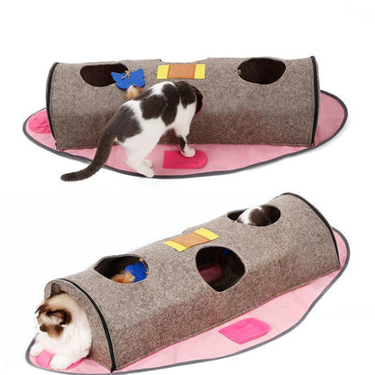 Tunnel pour chat en feutrine pliable en forme de poisson Lighteme (2 couleurs)