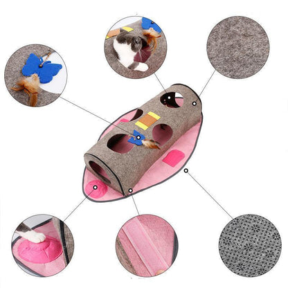 Tunnel pour chat en feutrine pliable en forme de poisson Lighteme (2 couleurs)