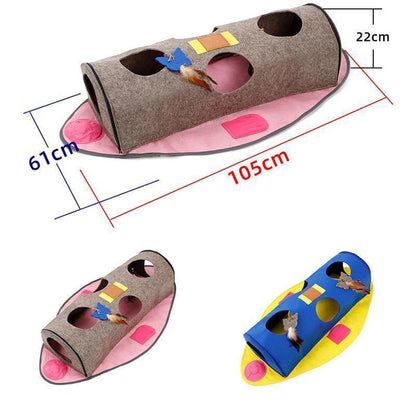 Tunnel pour chat en feutrine pliable en forme de poisson Lighteme (2 couleurs)