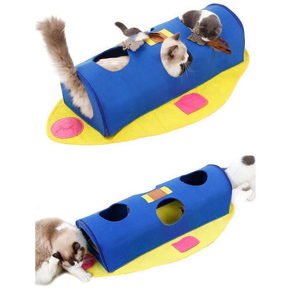 Tunnel pour chat en feutrine pliable en forme de poisson Lighteme (2 couleurs)