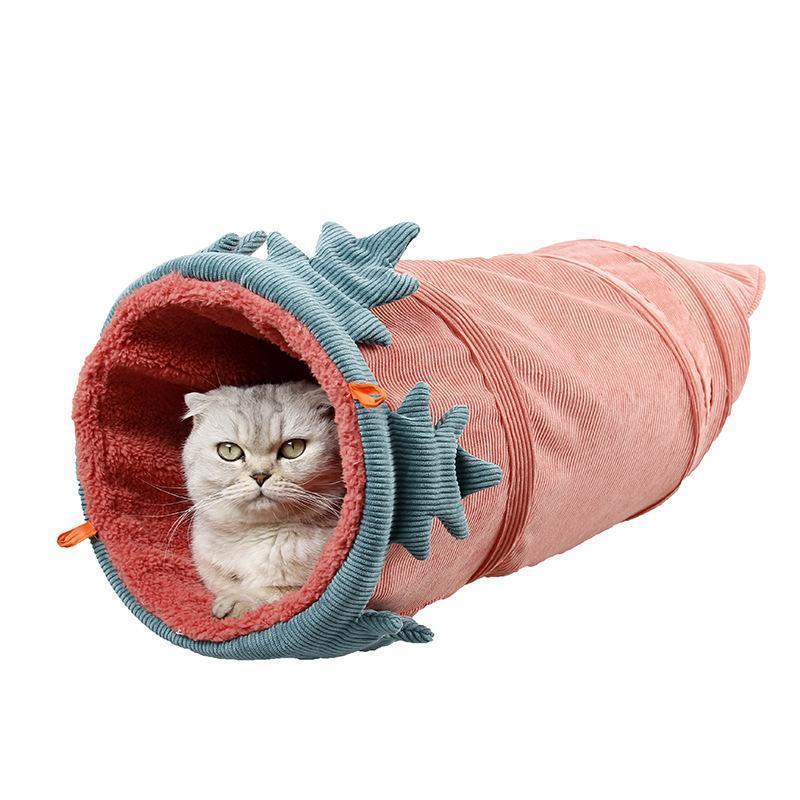 Tunnel pour chat pliable Lighteme en forme de légume (3 couleurs)