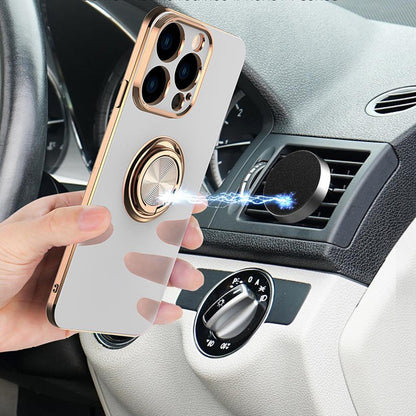 Lighteme Luxury iPhone 14 Case Flexible Electroplated Cover Ring Holder