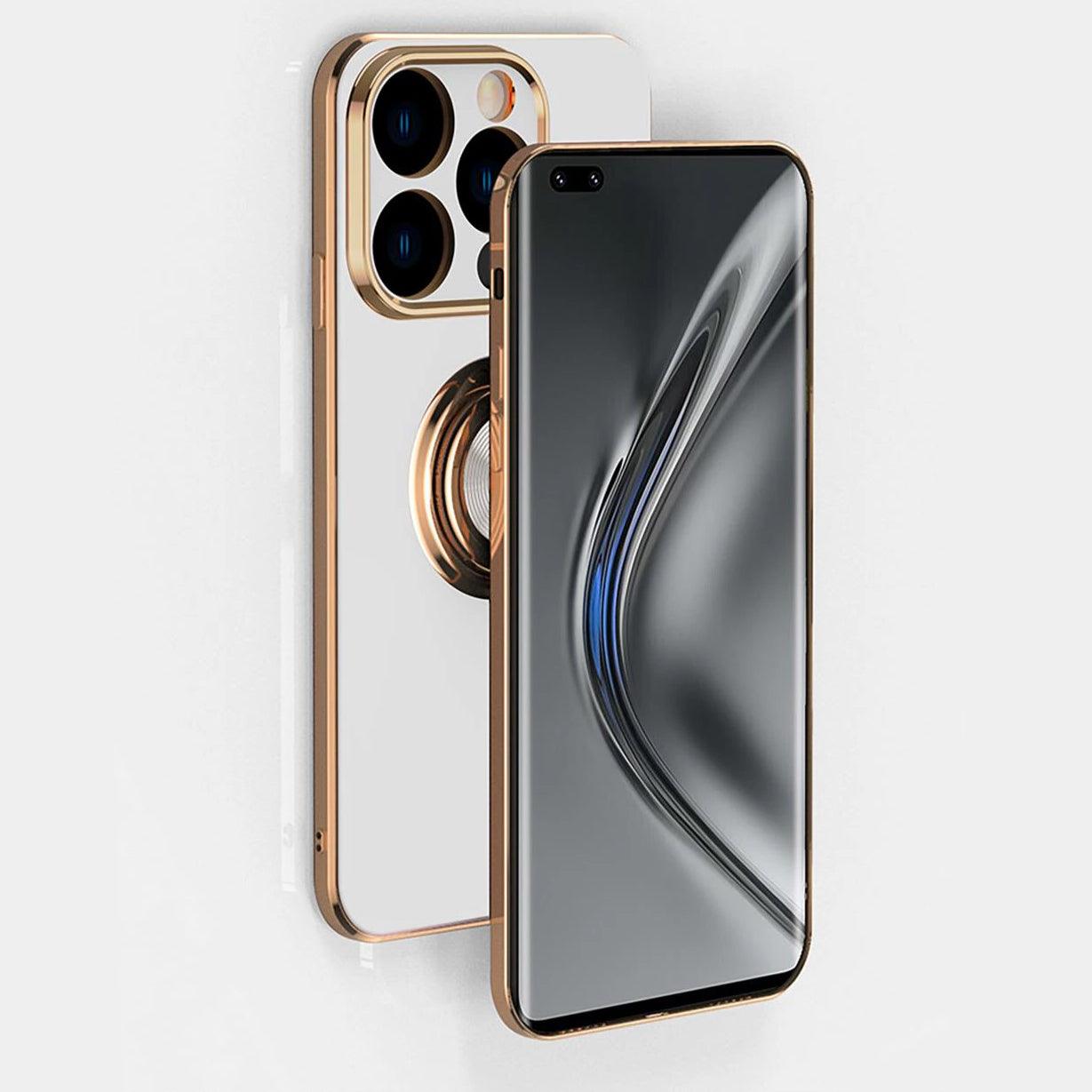 Lighteme Luxury iPhone 14 Case Flexible Electroplated Cover Ring Holder