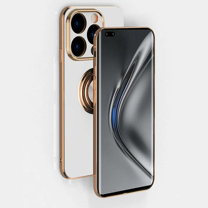 Lighteme Luxury iPhone 14 Case Flexible Electroplated Cover Ring Holder