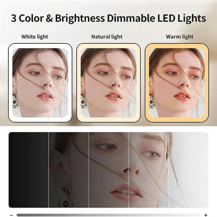 Lighteme Dreifach klappbarer LED-Schminkspiegel 